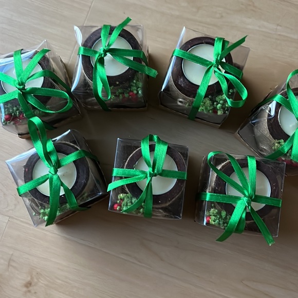 *NWT BUNDLE OF 7 HOMEMADE TEA CANDLE HOLIDAY GIFT BOXED W/RIBBON - Picture 8 of 10